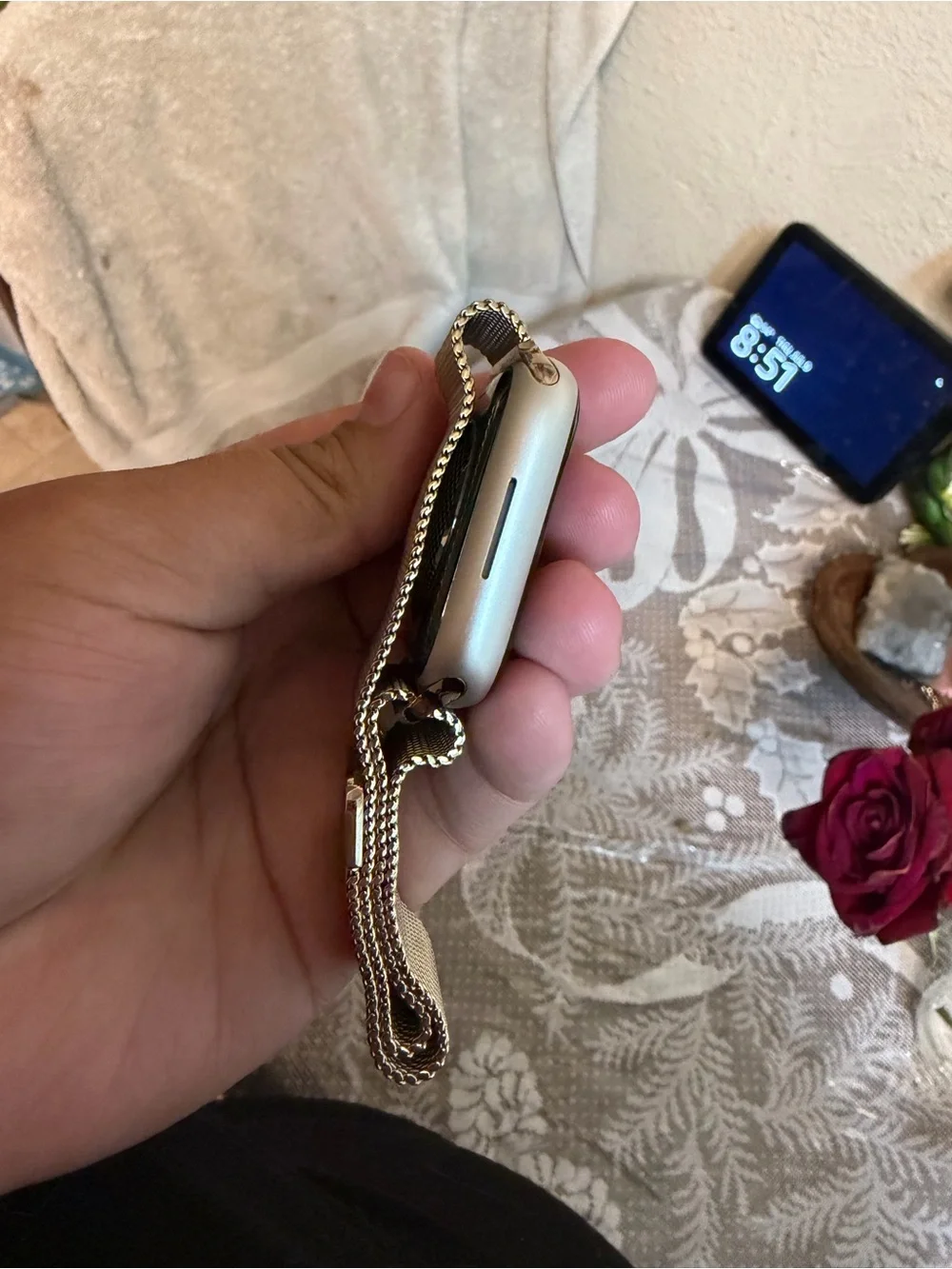 Apple Stainless Silver Smartwatch with Silver Milanese Band